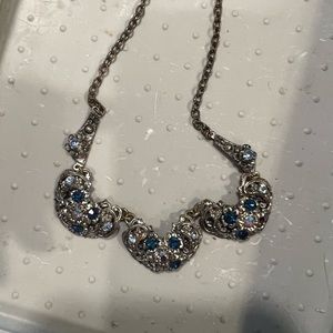 Gorgeous Vintage Czech Necklace with Blue Stones